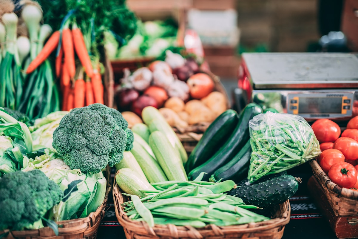 Fresh sustainable produce and healthy ingredients