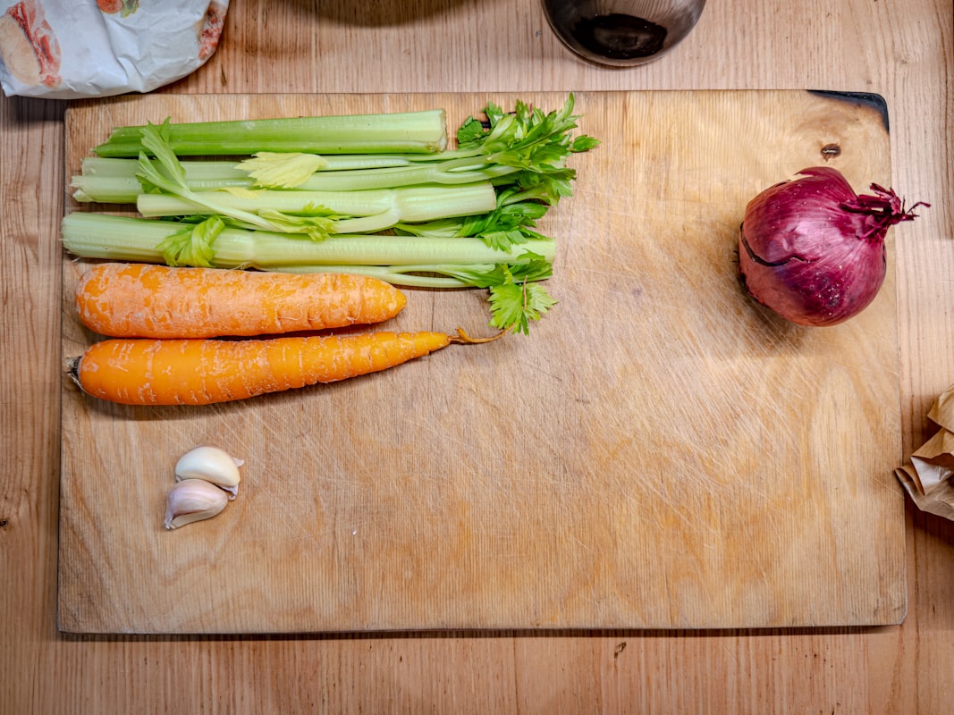 Colorful organic vegetables and fresh herbs for healthy cooking